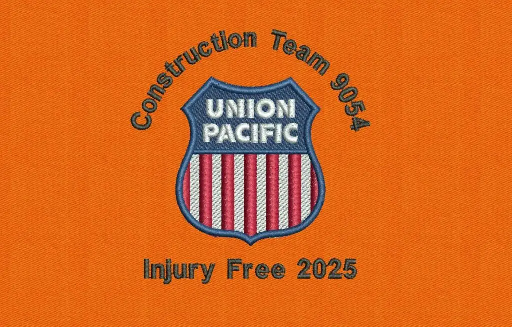 Embroidery Works of Lodi partners with the Union Pacific Local 9054 for custom embroidery work